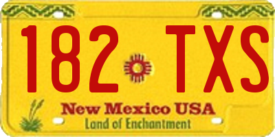 NM license plate 182TXS