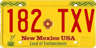 NM license plate 182TXV