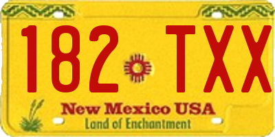 NM license plate 182TXX