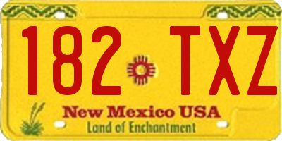 NM license plate 182TXZ