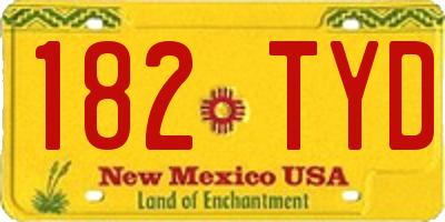 NM license plate 182TYD