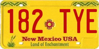 NM license plate 182TYE