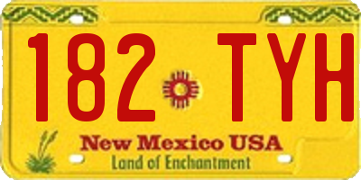 NM license plate 182TYH