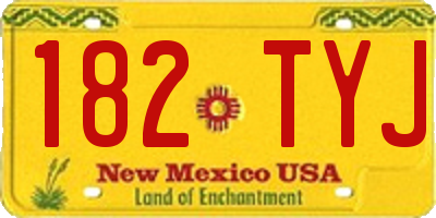 NM license plate 182TYJ