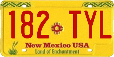 NM license plate 182TYL