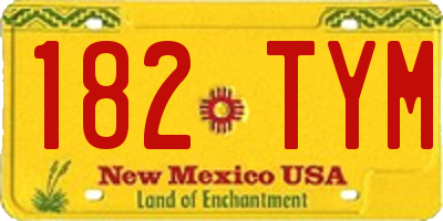 NM license plate 182TYM
