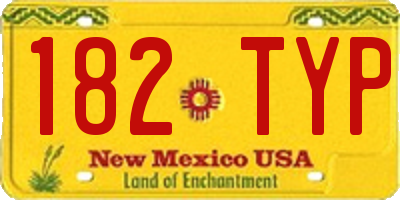 NM license plate 182TYP