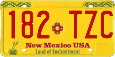 NM license plate 182TZC