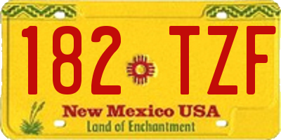 NM license plate 182TZF