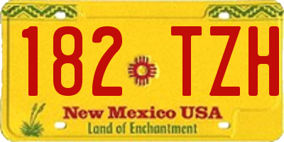 NM license plate 182TZH