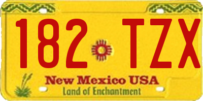 NM license plate 182TZX