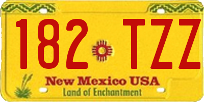 NM license plate 182TZZ