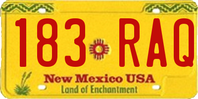 NM license plate 183RAQ
