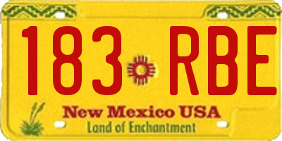 NM license plate 183RBE