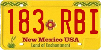 NM license plate 183RBI