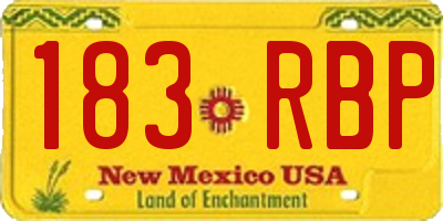 NM license plate 183RBP