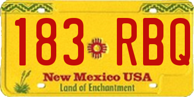 NM license plate 183RBQ
