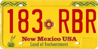 NM license plate 183RBR