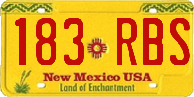 NM license plate 183RBS