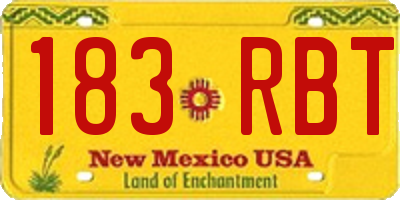 NM license plate 183RBT