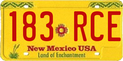 NM license plate 183RCE
