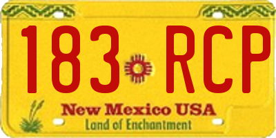 NM license plate 183RCP