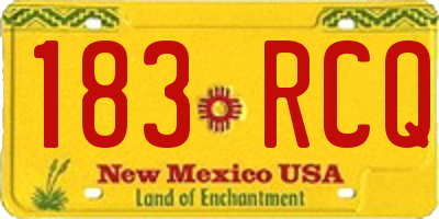 NM license plate 183RCQ