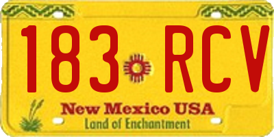 NM license plate 183RCV