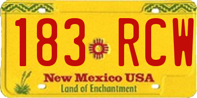 NM license plate 183RCW