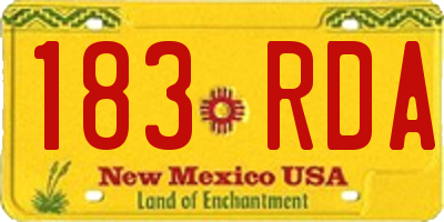 NM license plate 183RDA