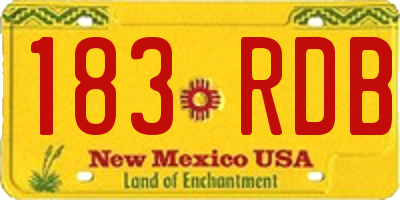 NM license plate 183RDB