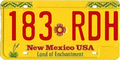 NM license plate 183RDH