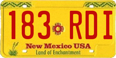 NM license plate 183RDI