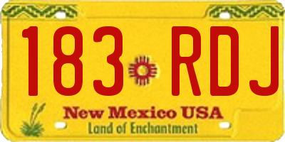 NM license plate 183RDJ