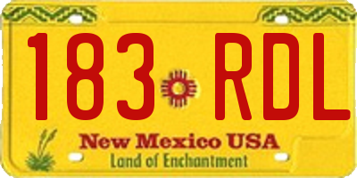 NM license plate 183RDL