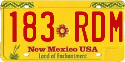 NM license plate 183RDM