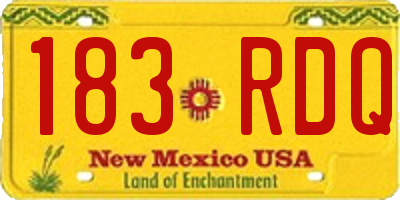 NM license plate 183RDQ