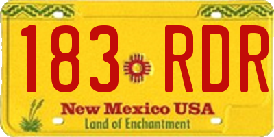 NM license plate 183RDR