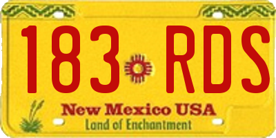 NM license plate 183RDS