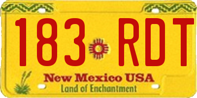NM license plate 183RDT