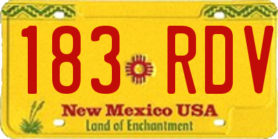 NM license plate 183RDV