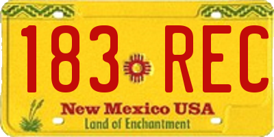 NM license plate 183REC