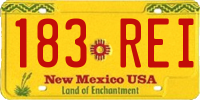 NM license plate 183REI