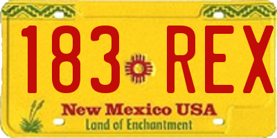 NM license plate 183REX