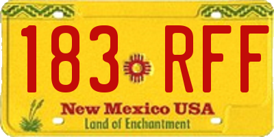 NM license plate 183RFF