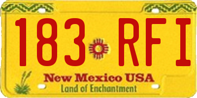 NM license plate 183RFI