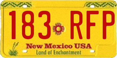 NM license plate 183RFP