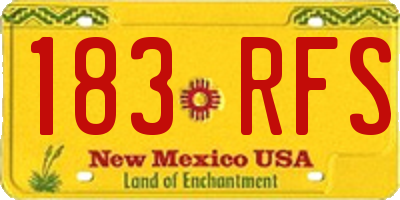 NM license plate 183RFS
