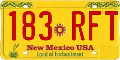 NM license plate 183RFT