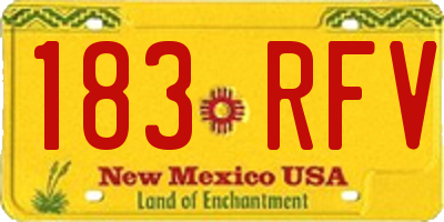 NM license plate 183RFV
